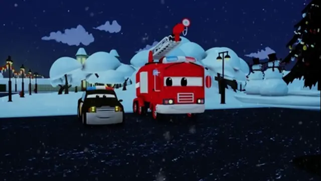 汽車城之警車和消防車-第93集 聖誕特輯-聖誕老人陷阱