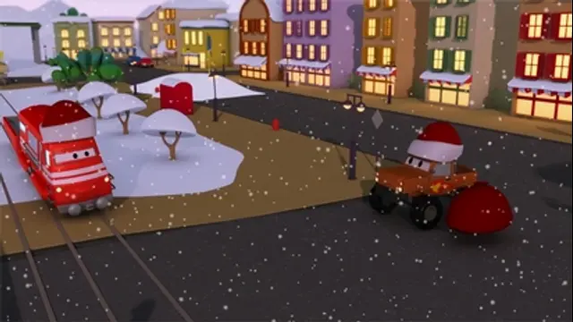 火車特洛伊-第54集 一大包禮物從聖誕老人的雪橇上掉落下來了